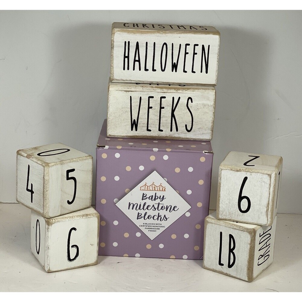 Baby Milestone Blocks Farmhouse Finish